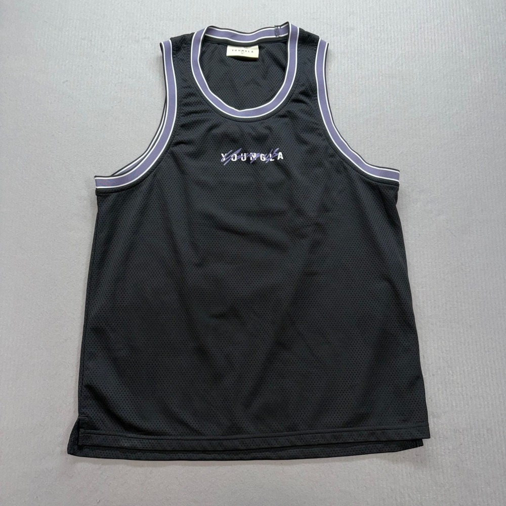 YoungLA Basketball Jersey Mens Medium Black Purple XIV Mesh Tank‎ Top 330